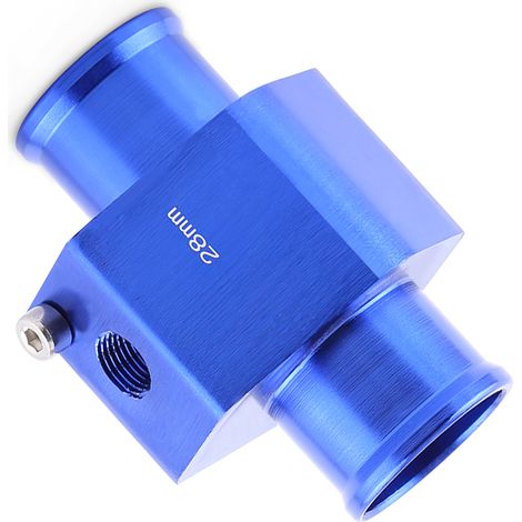 Universeller Metallanschluss für Wassertemperatursensor, 28-mm-Schlauchadapter, blau, kompatibles Kfz-Teil für Thermosonde. (1/5)