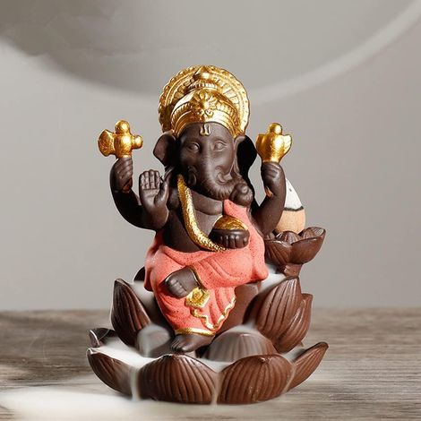 Brûleur D'encens Argile violette Eléphant, Porte-encens Elephant Return, Support Encens Elephant, pour Yoga Méditation Pleine Conscience Décoration de Maison ou de Bureau (Eléphant) (1/3)