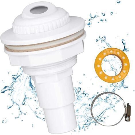 PA Aiperq Buse Refoulement Piscine,Buse D'EntréE Pour Piscine avec Embout de Tuyau 38/32 mm,Buse Refoulement Buse D'EntréE pour Piscine,Buse D'EntréE pour Piscine,pour Drainage Piscine (1/4)