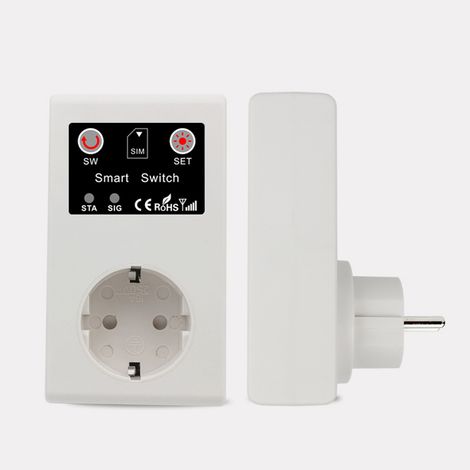 Prise intelligente GSM 2000W – Commande à distance par SMS et application – Compatible réseaux GSM 850/900/1800/1900 MHz – Domotique agricole et industrielle (1/5)