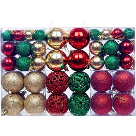 100 Pièces/boîte Boule De Noël Ornement Arbre Boules Boîte Paquet Arbre Décoration Suspendus Boules De Noël (1/4)