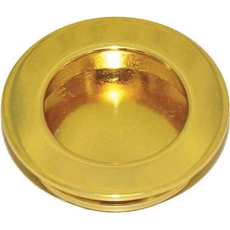 Poignée de meuble cuvette zamac dorée – Diamètre 40 mm – Encastrement Ø 35 mm – Profondeur 10 mm – Pour meubles modernes – Fosun (1/2)