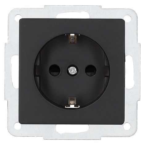Base enchufe sucko empotrable Gamma Negro
