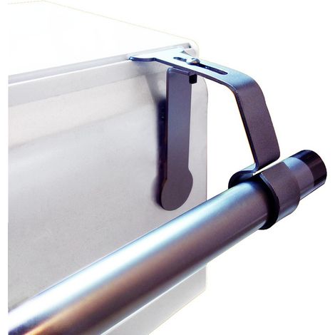 Secodir – Support barre à rideaux sans perçage – Acier robuste – Fixation sur coffre de volet roulant – Tringle diamètre 25-28 mm – Extension 6,5 cm
