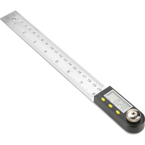 Elektronischer Winkelmesser aus Edelstahl, digitaler Winkelmesser, Winkelmesser, Gehrungslehre, Lineal, 10–390 mm (1/5)