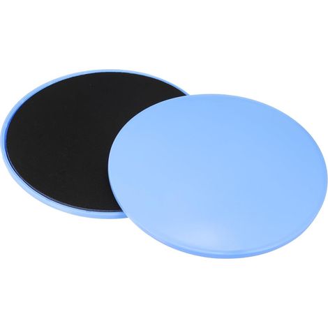 Disques de glisse - Lot de 2 - Matériau ABS et mousse - Double face - Convient pour le yoga et le fitness - 17,5 cm bleus (une paire de disques bleus) (1/5)