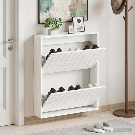 vidaXL Wall-Mounted Shoe Cabinet ZWOLLE 71 x 17 x 86 cm (1/5)