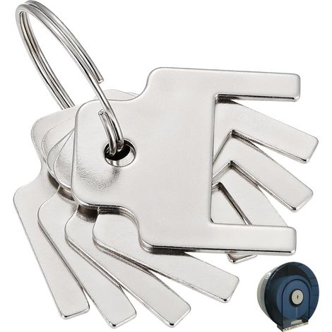Ensemble de 5 clés en acier inoxydable pour distributeurs papier toilette et d'essuie-mains, (1/5)