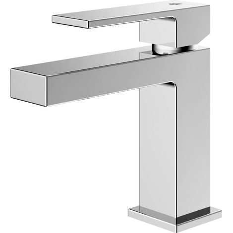 BERNSTEIN - Miscelatore lavabo di design in ottone cromato, getto delicato e risparmio idrico - 3,4x14x14cm (LxAxP) - LAVOA	cromo