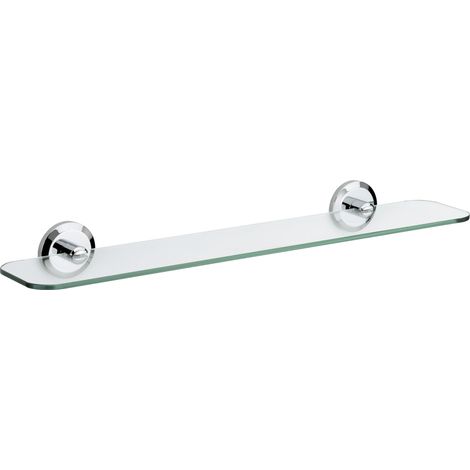 Bristan Solo Chrome Wall Mounted Glass Bathroom Vanity Shelf - SO-SHELF-C