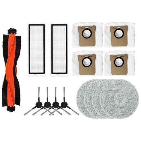NALOOKAMIC Lot de 15 pièces pour aspirateur Xiaomi X20 Max / X20 Pro / D109GL / D102GL : brosse, filtre, lingette et sac à poussière. (1/4)