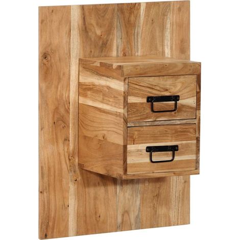 vidaXL Comodino 60x32x80 cm in Legno Massello di Acacia (1/5)