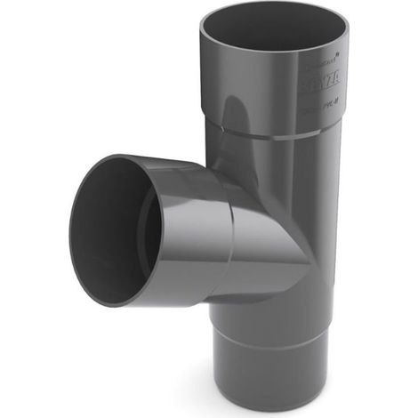 Té de Gouttière Graphite 63mm, Raccord de Chéneau (1/2)