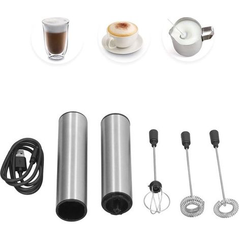 Tragbarer, wiederaufladbarer Milchaufschäumer/Schneebesen – elektrischer Stabmixer mit USB-Anschluss