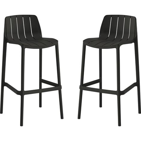 Set di 2 seggioloni da giardino impilabili "Vaena" - Nero