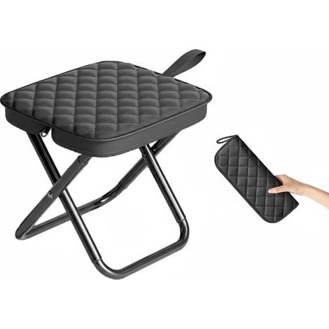 Chaise pliante - Chaise de camping - Chaises pliantes - Pliable - Pliable - Légère - Idéale pour le jardin, la pêche et les activités de plage - 30x26x31cm - Noir (1/5)