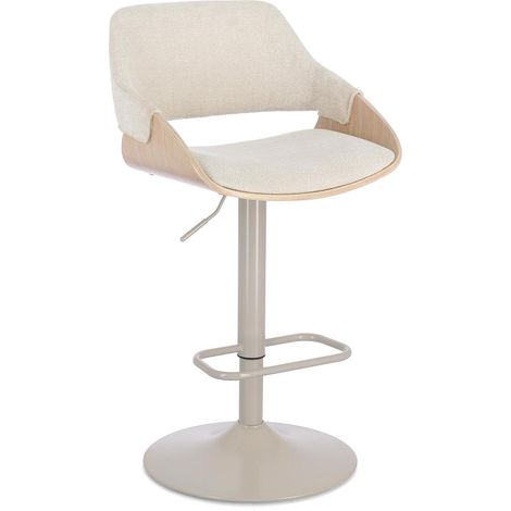 Chaise de bar pivotante réglable en hauteur 90,5/111 cm beige