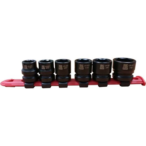 Jeu de douilles à choc Hexagonal, 12.7 mm, 14.28 mm, 15.87 mm, 17.46 mm, 19.05 mm, 22.22 mm Carré 1/2" ( Prix pour 1 )