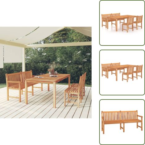 4-tlg. Garten-Essgruppe Massivholz Teak - Gartenmöbel - Essgruppe - Teakholz - Outdoor Möbel - Gartentisch (1/5)