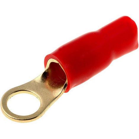50x Connecteurs anneau M8 16mm2 - dore isole rouge