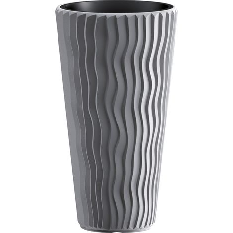 Blumentopf mit Einsatz SANDY Slim 400, Grau (1/2)