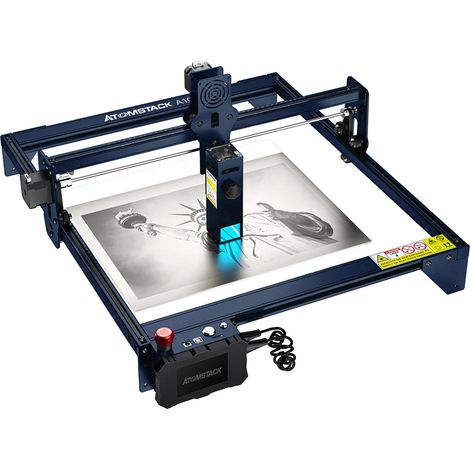 Lasergravierer, 50W Leistung, 600mm x 600mm Gravurfläche, Festfokuslaser, eloxiertes Aluminiumlegierung, UV-Schutz (1/5)