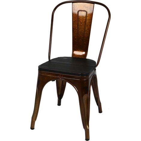 Chaise bistrot en bois et métal design vintage LIV (1/3)