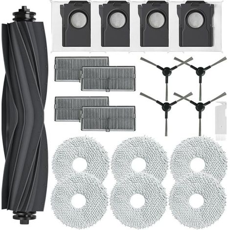 Accesorios de repuesto para Dreame L10s Pro Ultra Heat/ L10s Ultra Gen 2, kit para Dreame X30 Ultra, 1 cepillo principal, 4 filtros, 4 cepillos laterales, 4 bolsas para polvo, 6 almohadillas de mopa (1/5)