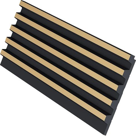 Panneau mural 3D - Pack de 2,83 m² - Noir et doré - Lot de 8 pièces - CLINTON (1/5)