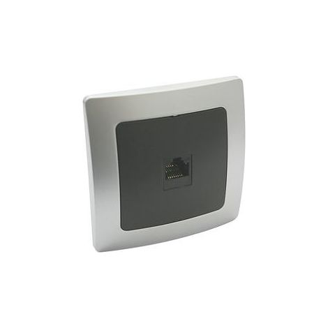 Base RJ45 Montaggio a filo SILVER/GREY