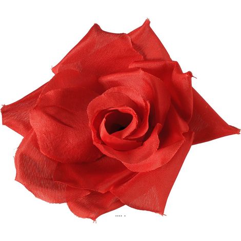 têtes de rose Artificielle X 6 Rouge Cerise D 10 cm - couleur: Rouge