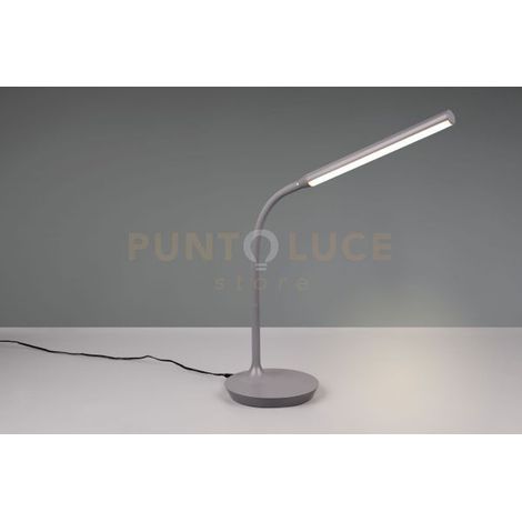 TORO LAMPADA DA STUDIO LED GRIGIA 5W 700lm, 3000+4000+5000K FLESSIBILE TOUCH E TEMPERATURA DI COLORE DIMMERABILE H. 38CM