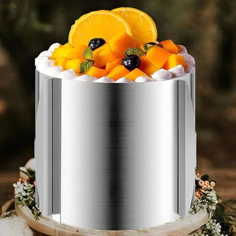 1 Anneau réglable pour gâteaux,Acier inoxydable,Diamètre 16-30 cm,Hauteur 15 cm,Pâtisserie et desserts (1/5)