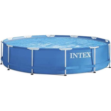 Intex 28212NP – Piscina Fuori Terra Metal Frame Rotonda, Pompa Filtro 2006 L/h, 6503 L, Acciaio e PVC, Blu, 366x76 cm