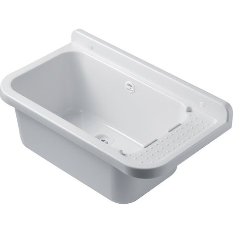 Pilozzo da esterno sospeso 60x34 cm in resina bianca con portasapone (1/10)