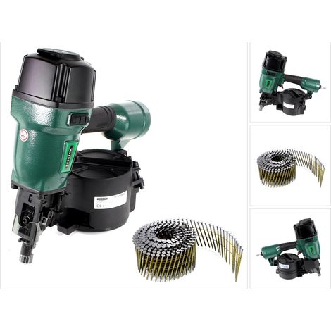 Prebena 7F-CNW90-S01 Druckluftnagler für Coilnägel Type CNW 45-90mm + Prebena CNW25/65BKRI Coilnägel Ringschaft 7200 Stück (1/5)