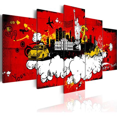 Tableau Imprimé "New York : Comic" 50 x 100 cm (1/2)