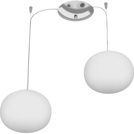 Sospensione Contemp Decentratori Soft Metallo Cromo Vetro Acidato Opaco 2 E14 (1/3)