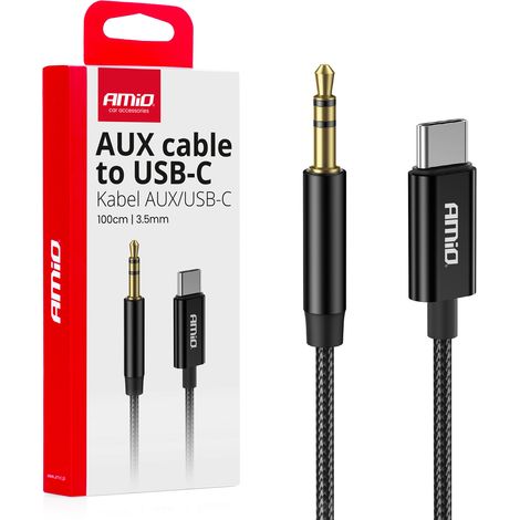 Câble audio USB-C vers AUX Mini Jack 3,5 mm de 1 m AMIO-04294 (1/4)