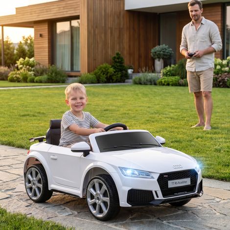 Voiture Électrique pour Enfants de 3+ Ans Audi TT Électrique 12V avec Vitesse 3 km/h Télécommande 102x60x44 cm Blanc (1/5)