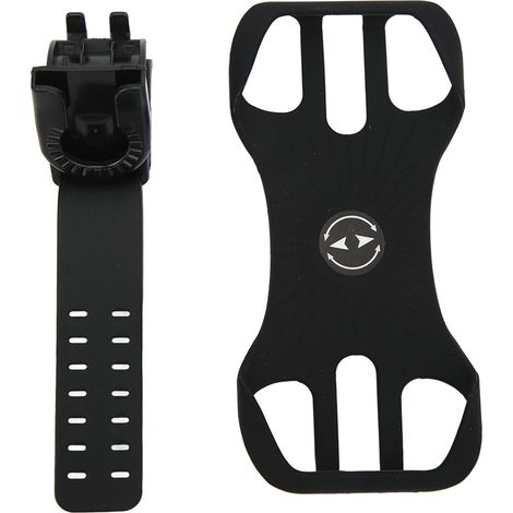 Support téléphone vélo rotatif 360°, attaches anti-dérapage en silicone élastique pour fixations de téléphone mobile en vélo (1/5)
