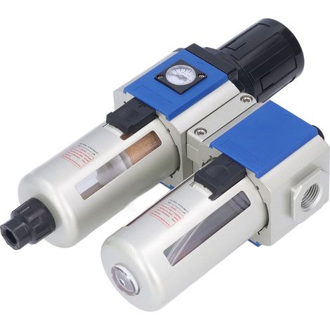 Unité pneumatique filtre régulateur lubrificateur air comprimé séparateur eau huile 3 en 1 GFC400-10 (1/5)