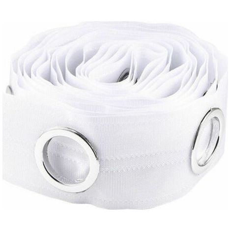SABIR Ösenband mit Ösen, Gardinenabschlussleiste, Ösenband, Gardinenzubehör mit Faltenhaken, 5 m, Weiß, BLOW (1/5)