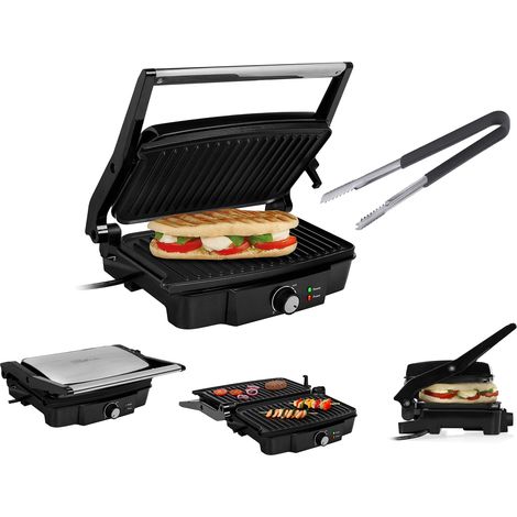 Elektro Kontaktgrill mit Grillzange Multigrill Tischgrill, 1500Watt, 28x17cm (1/5)