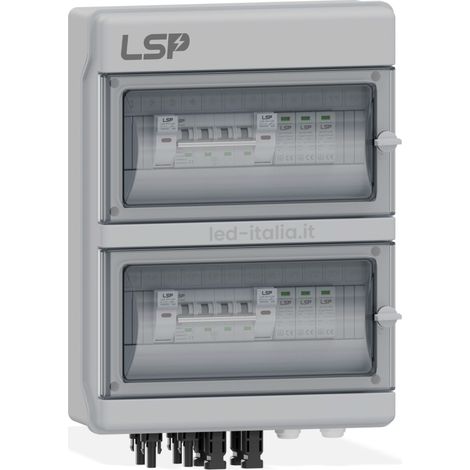 Panel de campo de CC V-TAC de 2 cadenas, 2 MPPT, 1000 V CC, 16 A, con unidad de control IP65, 18 módulos LSP