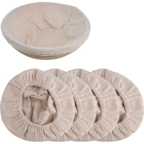 Linge De Fermentation - Coton Et Lin Naturel - Pour Panier Banneton Rond - Lot De 4 Pièces (1/5)