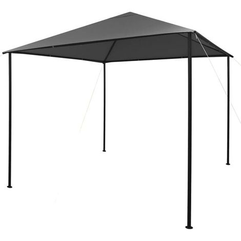 Gazebo 3x3 mètres gris anthracite, tissu et acier, 180 g/m² (1/5)
