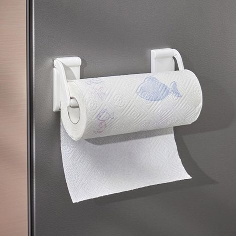 Verstellbarer magnetischer Küchenrollenhalter – Robuster Wandorganizer, kein Bohren erforderlich, mattschwarz, platzsparend für Bad oder Wohnmobil (1/5)