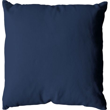 Coussin déhoussable 40x40 cm LOLA 100% coton coloris BLEU MARINE