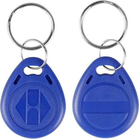 Inscriptible RFID Porte-clés 125KHz T5577 NFC Jeton proximité ID Contrôle d'accès Keyfobs Tags Carte Couleur Bleue Programmable (10 pièces) (1/2)